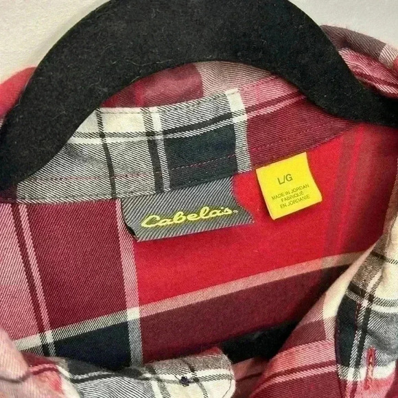Cabela's Large Button Down Long Sleeve Shirt Pockets Cotton  Blend Woods Farm - Picture 4 of 9